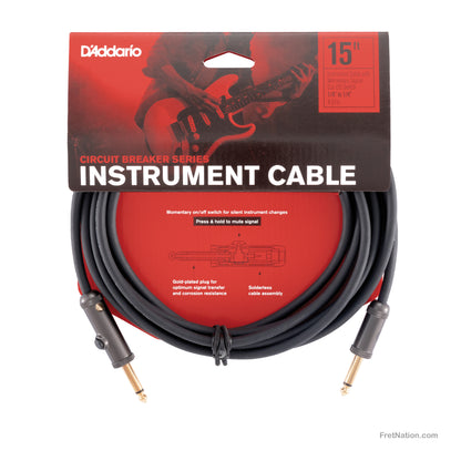D'Addario D'Addario Circuit Breaker Momentary Mute Instrument Cable 15-Foot 1/4" - PW-AG-15