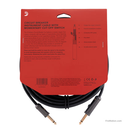 D'Addario D'Addario Circuit Breaker Momentary Mute Instrument Cable 30-Foot 1/4" - PW-AG-30