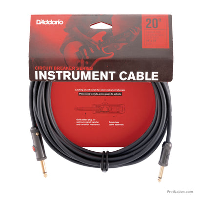 D'Addario D'Addario Circuit Breaker with Latching Cut-Off Switch 20-Foot 1/4" - PW-AGL-20