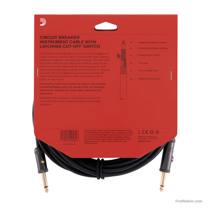 D'Addario D'Addario Circuit Breaker with Latching Cut-Off Switch 20-Foot 1/4" - PW-AGL-20