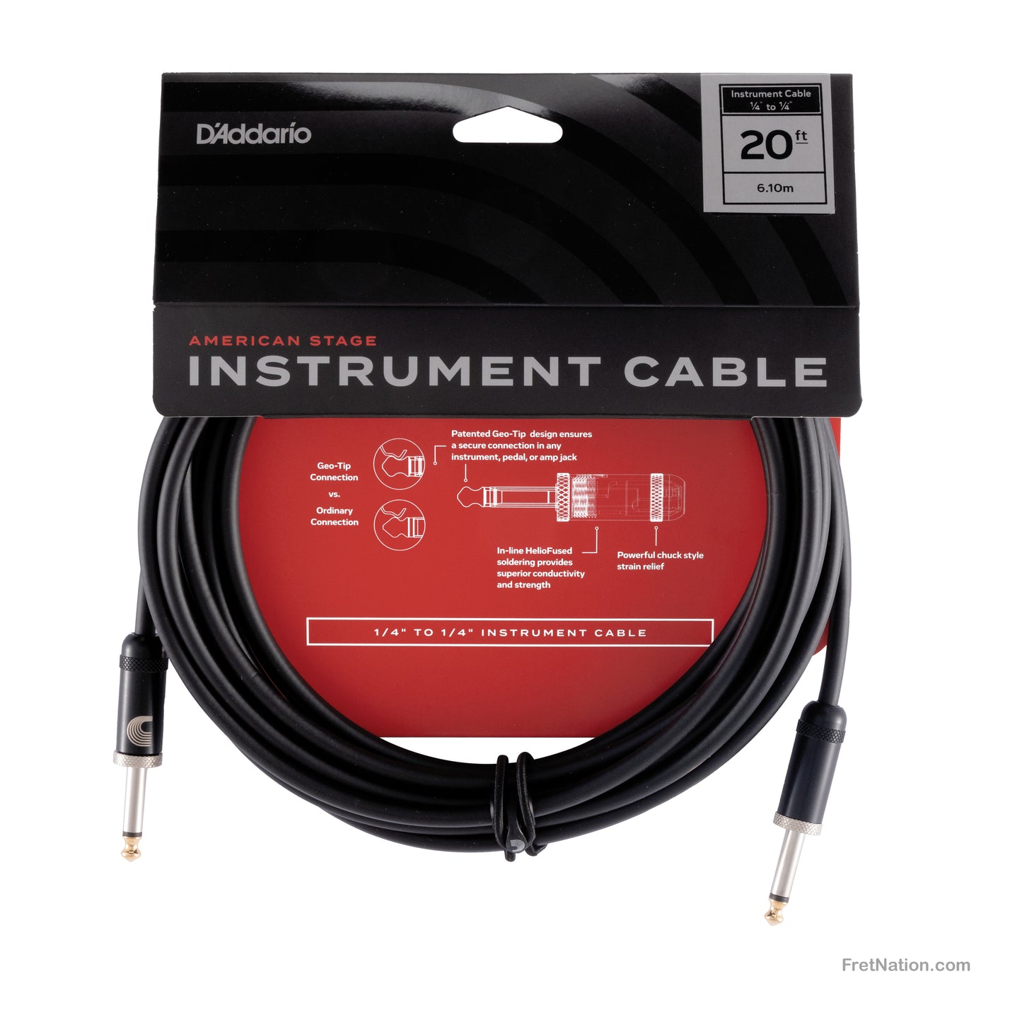 D'Addario D'Addario American Stage Instrument Cable 20-Foot 1/4" - PW-AMSG-20