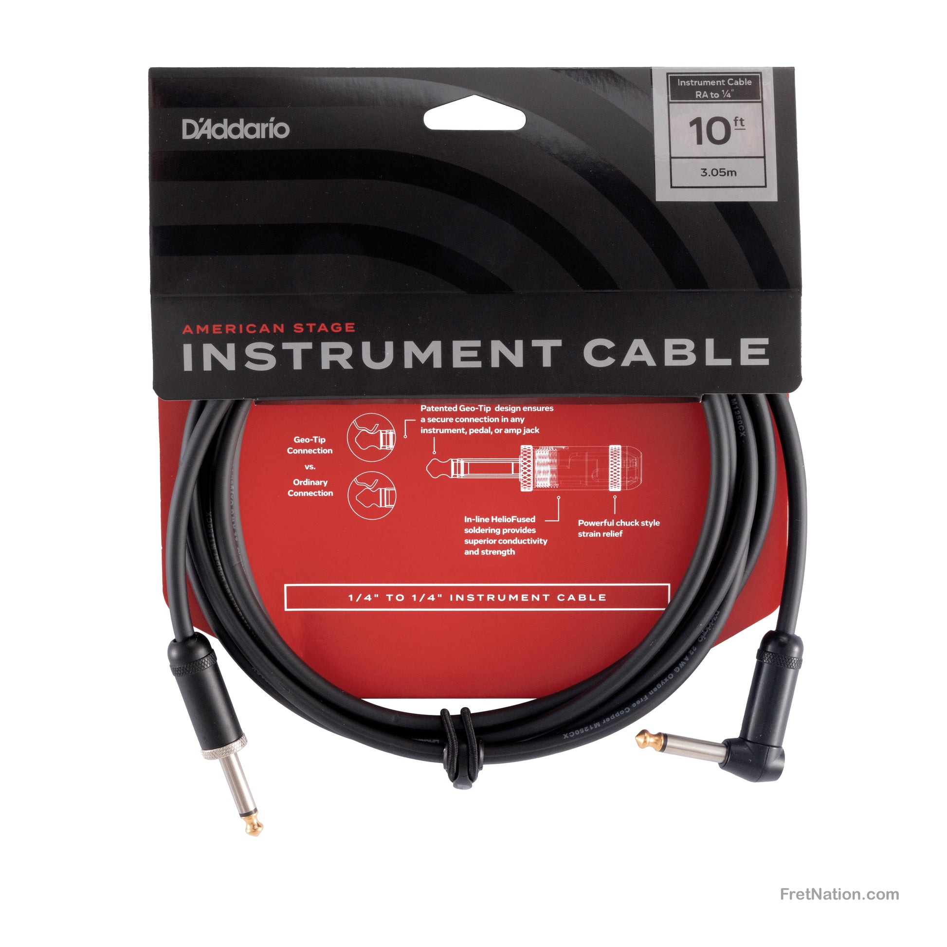 D'Addario D'Addario American Stage Instrument Cable 10-Foot 1/4" - PW-AMSGRA-10