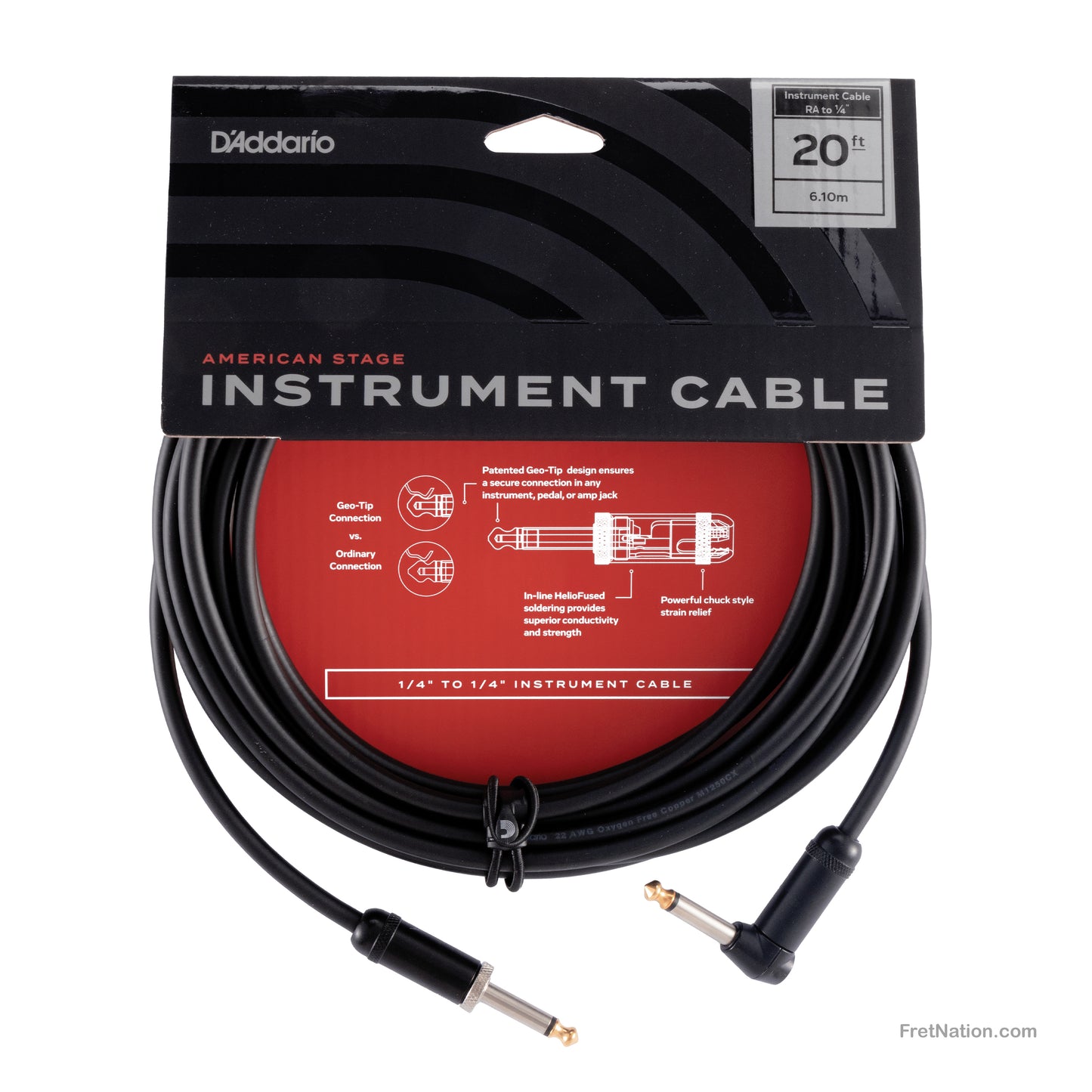 D'Addario D'Addario American Stage Instrument Cable 20-Foot 1/4" - PW-AMSGRA-20