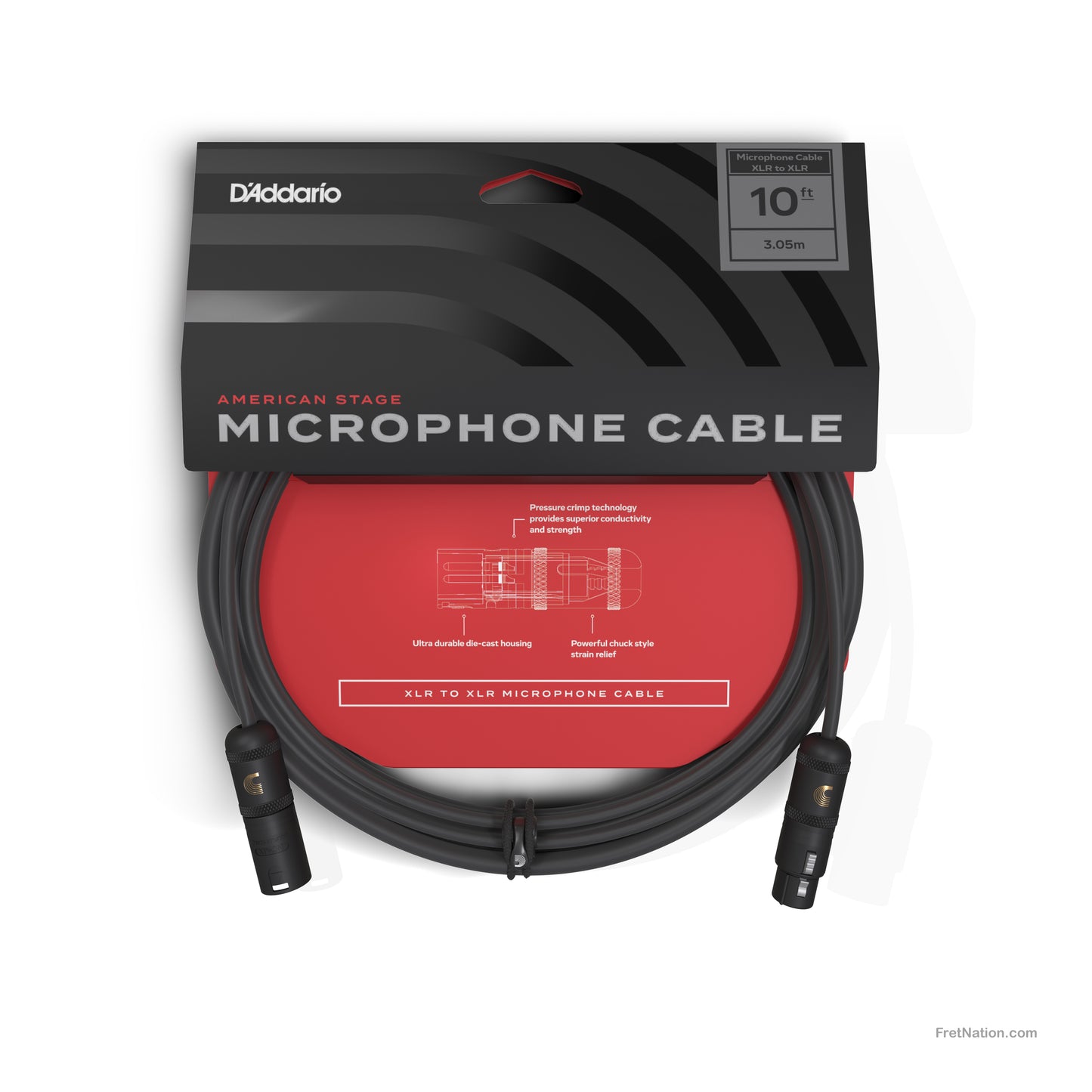 D'Addario D'Addario American Stage XLR Microphone/Powered Speaker Cable 10-Foot - PW-AMSM-10