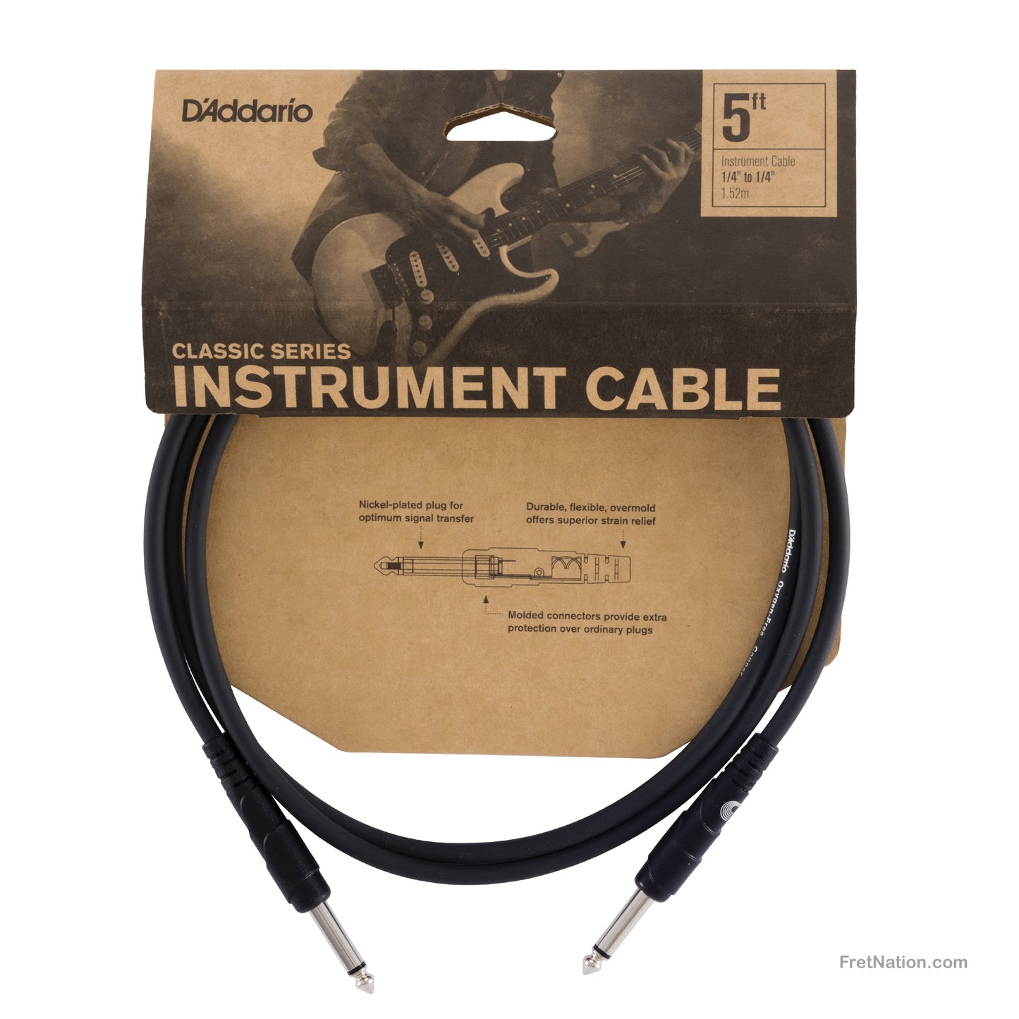 D'Addario D'Addario Classic Series Instrument Cable 05-Foot - PW-CGT-05