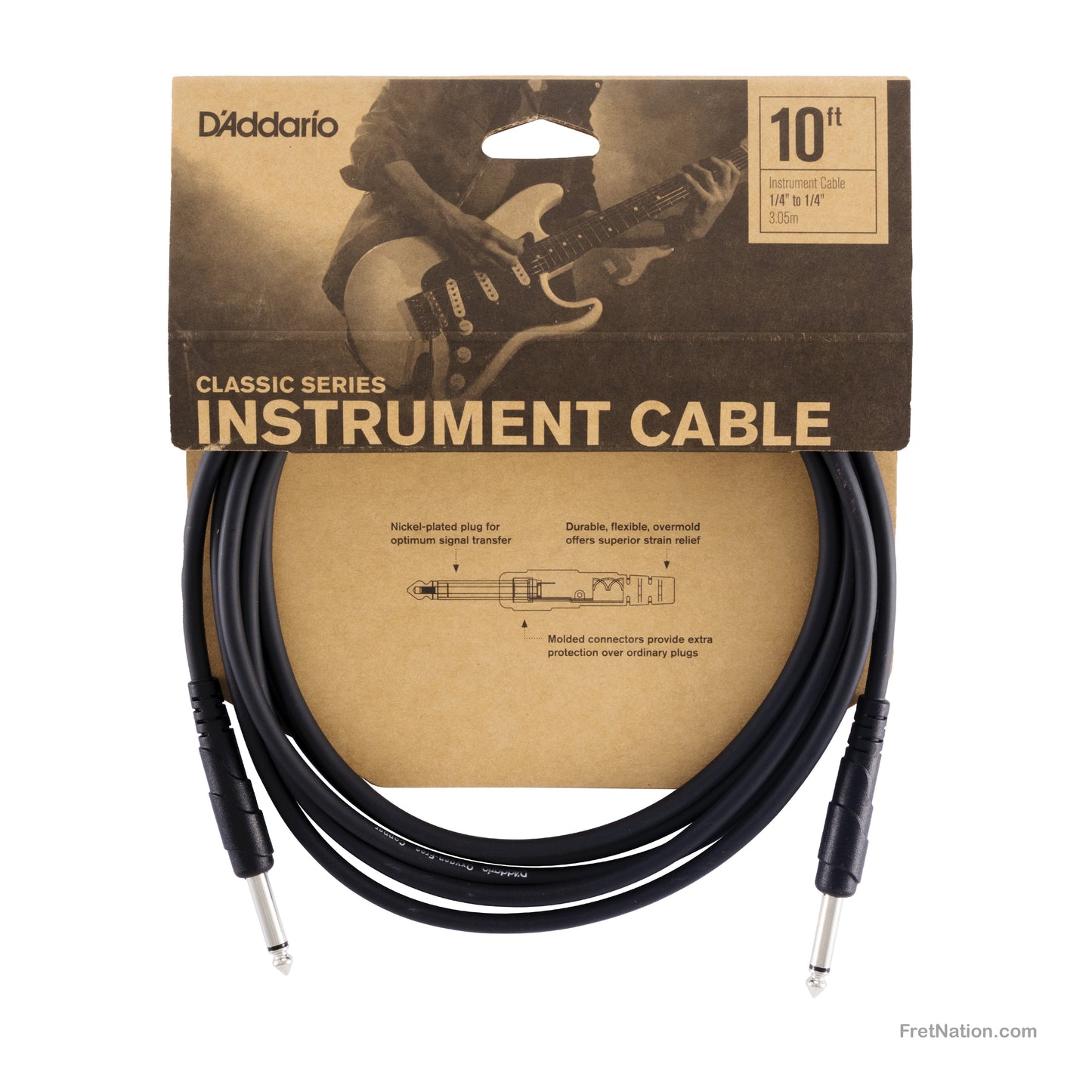 D'Addario D'Addario Classic Series Instrument Cable 10-Foot - PW-CGT-10