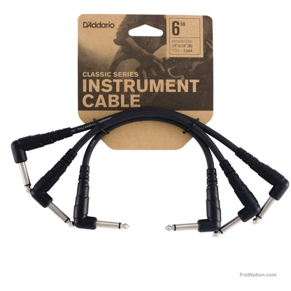 D'Addario D'Addario Classic Series Patch Cable 3-Pack 06-Inches - PW-CGTP-305