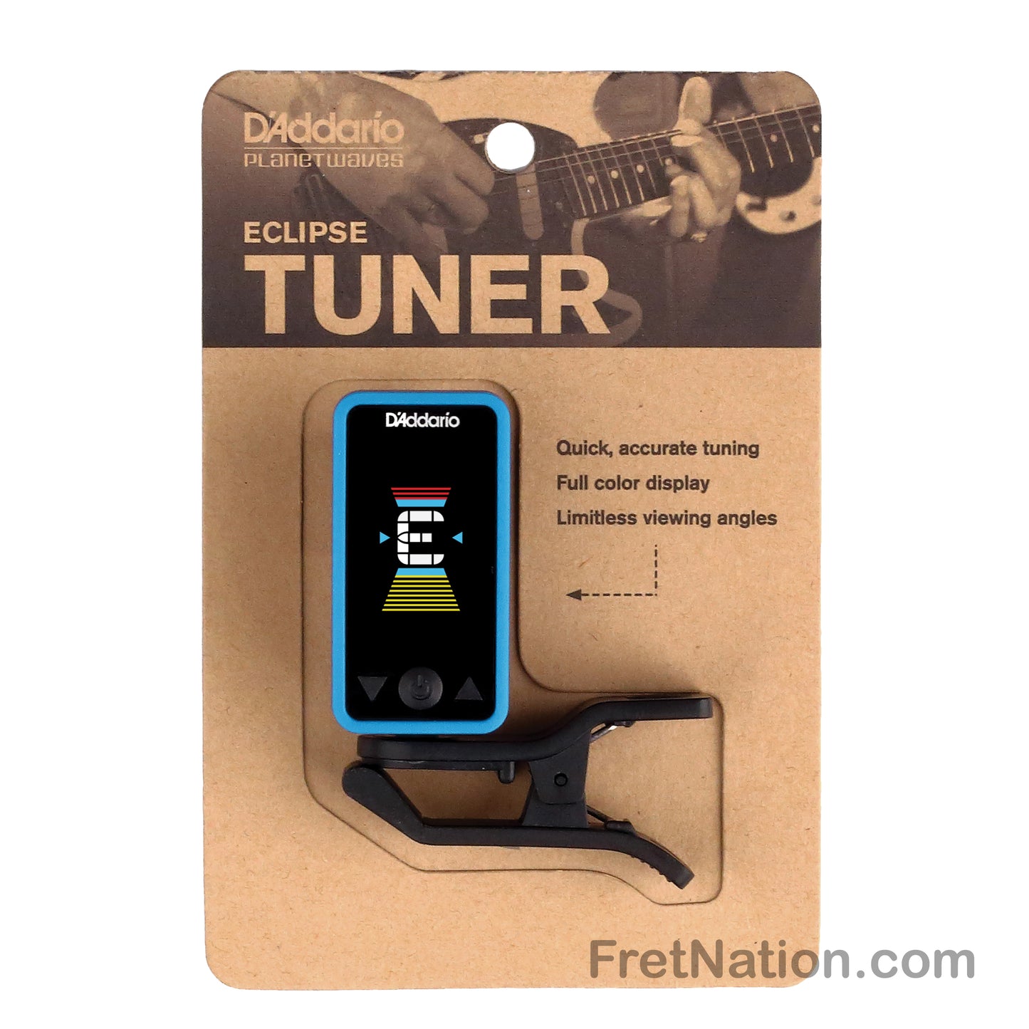 D'Addario D'Addario Eclipse Headstock Clip-On Tuner - PW-CT-17BU Blue