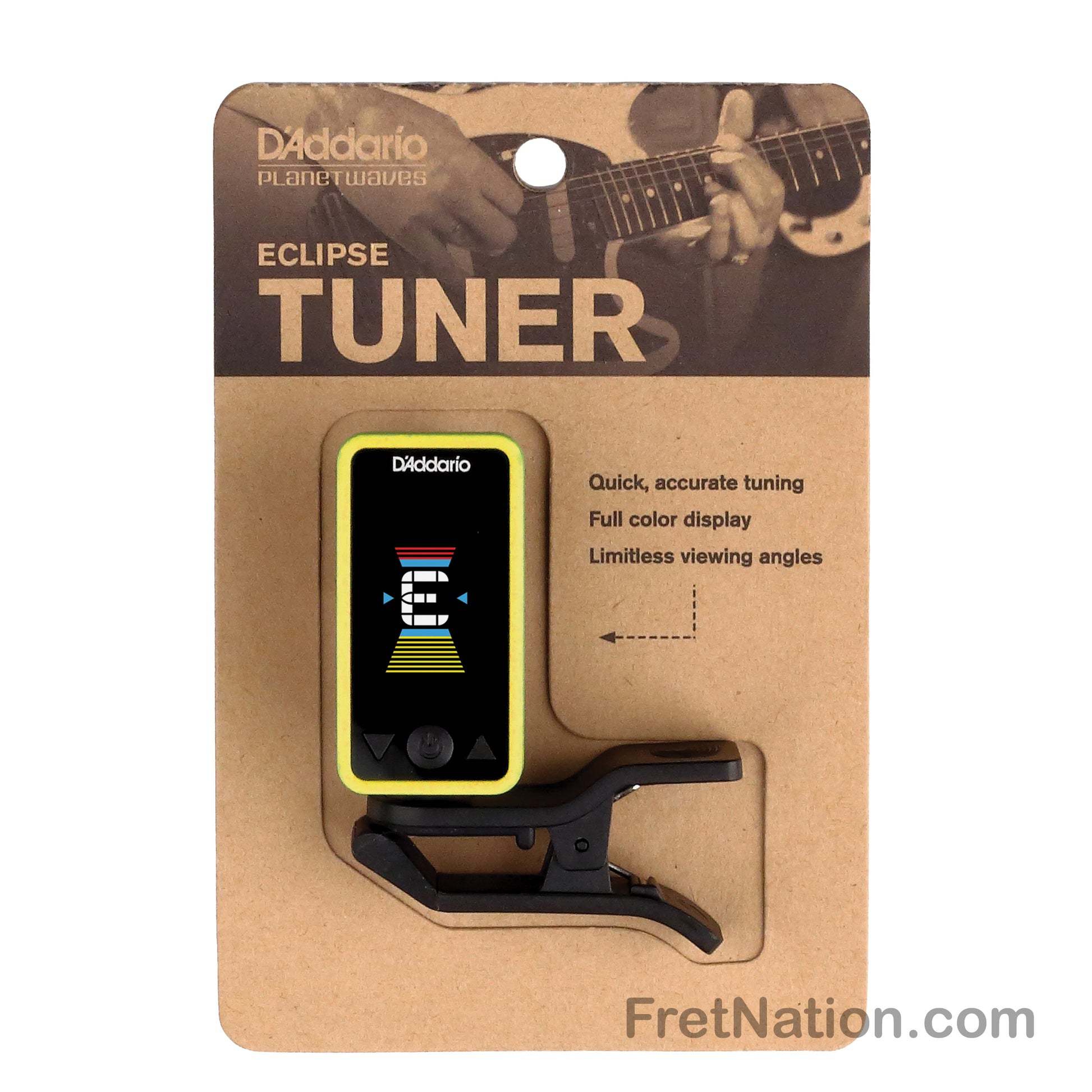 D'Addario D'Addario Eclipse Headstock Clip-On Tuner - PW-CT-17YL Yellow