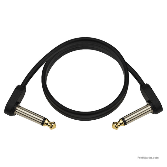D'Addario D'Addario Custom Series Flat Instrument Patch Cable 02-Foot 1/4" - PW-FPRR-02