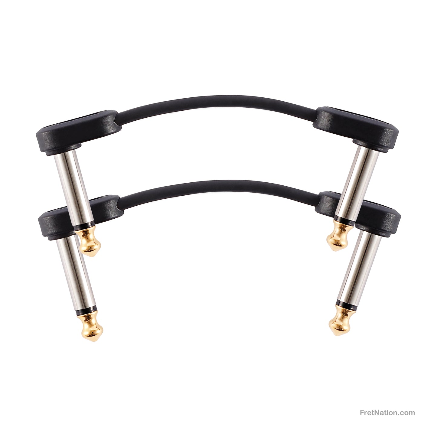 D'Addario D'Addario Custom Series Flat Instrument Patch Cable Twin Pack 02-Inch 1/4" - PW-FPRR-202