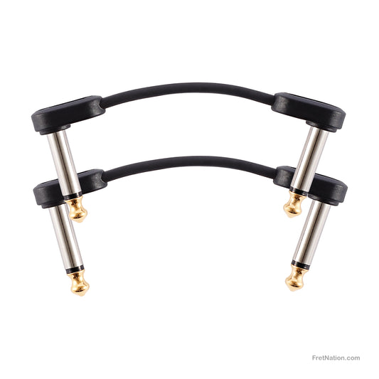 D'Addario D'Addario Custom Series Flat Instrument Patch Cable Twin Pack 02-Inch 1/4" - PW-FPRR-202