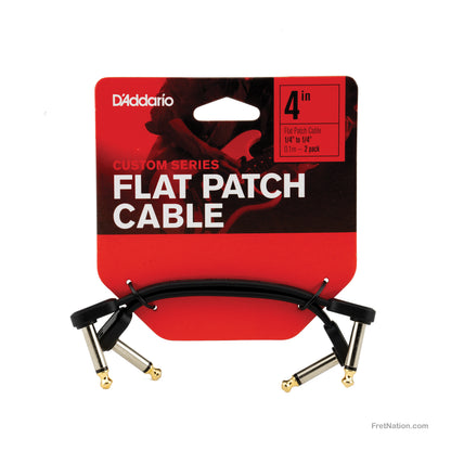 D'Addario D'Addario Custom Series Flat Instrument Patch Cable Twin Pack 04-Inch 1/4" - PW-FPRR-204
