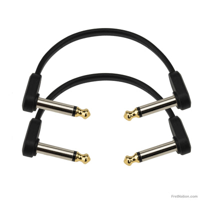 D'Addario D'Addario Custom Series Flat Instrument Patch Cable Twin Pack 04-Inch 1/4" - PW-FPRR-204