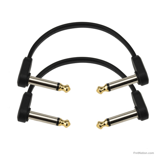 D'Addario D'Addario Custom Series Flat Instrument Patch Cable Twin Pack 04-Inch 1/4" - PW-FPRR-204