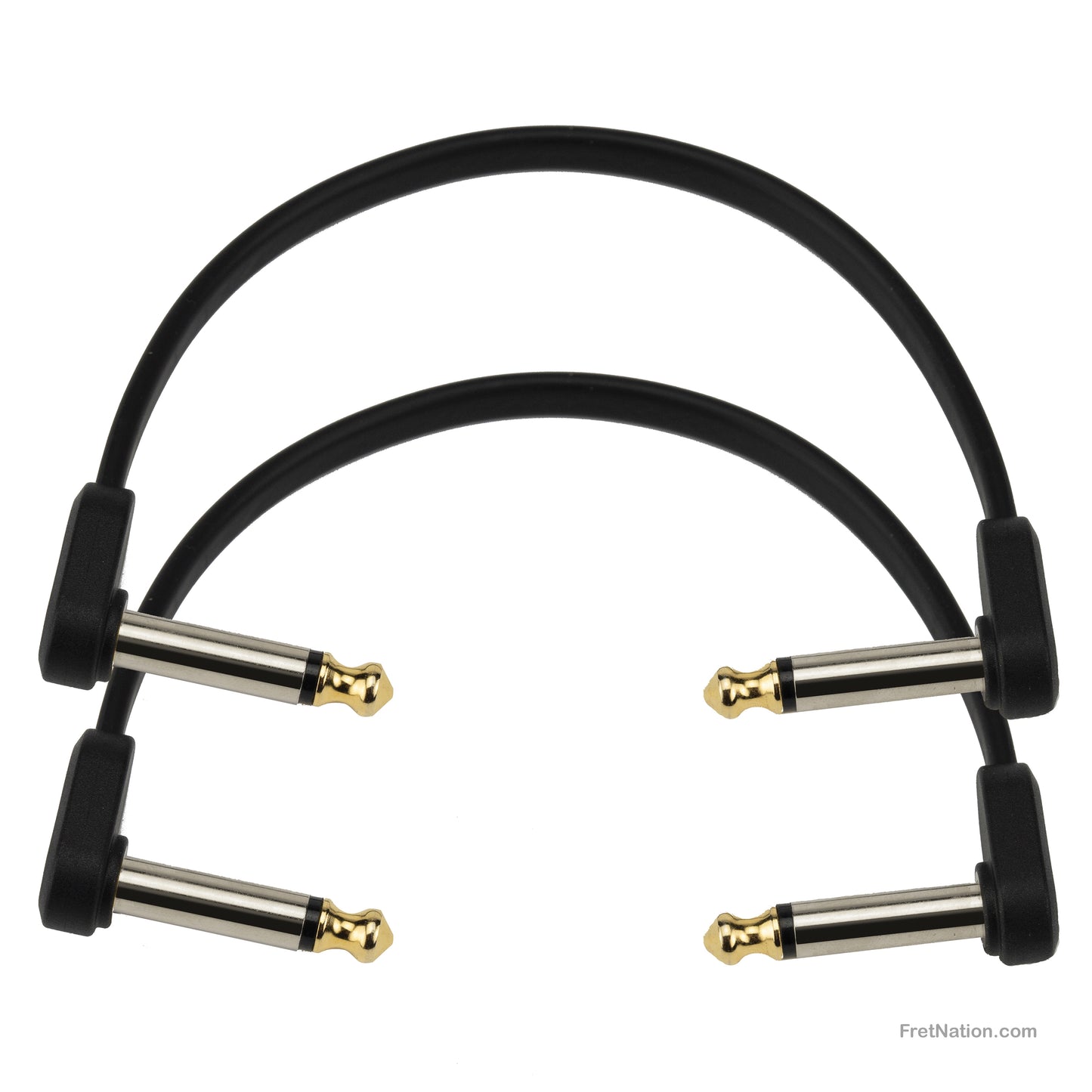 D'Addario D'Addario Custom Series Flat Instrument Patch Cable Twin Pack 06-Inch 1/4" - PW-FPRR-206