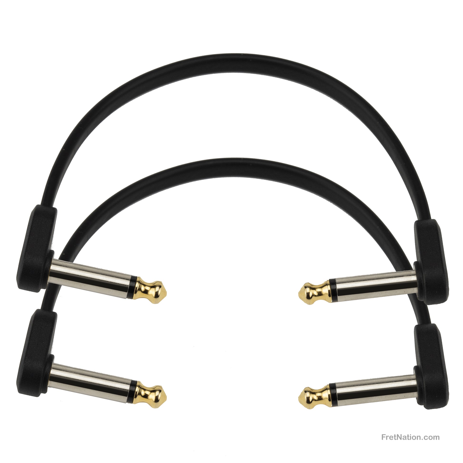 D'Addario D'Addario Custom Series Flat Instrument Patch Cable Twin Pack 06-Inch 1/4" - PW-FPRR-206