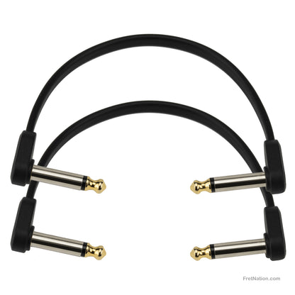 D'Addario D'Addario Custom Series Flat Instrument Patch Cable Twin Pack 06-Inch 1/4" - PW-FPRR-206