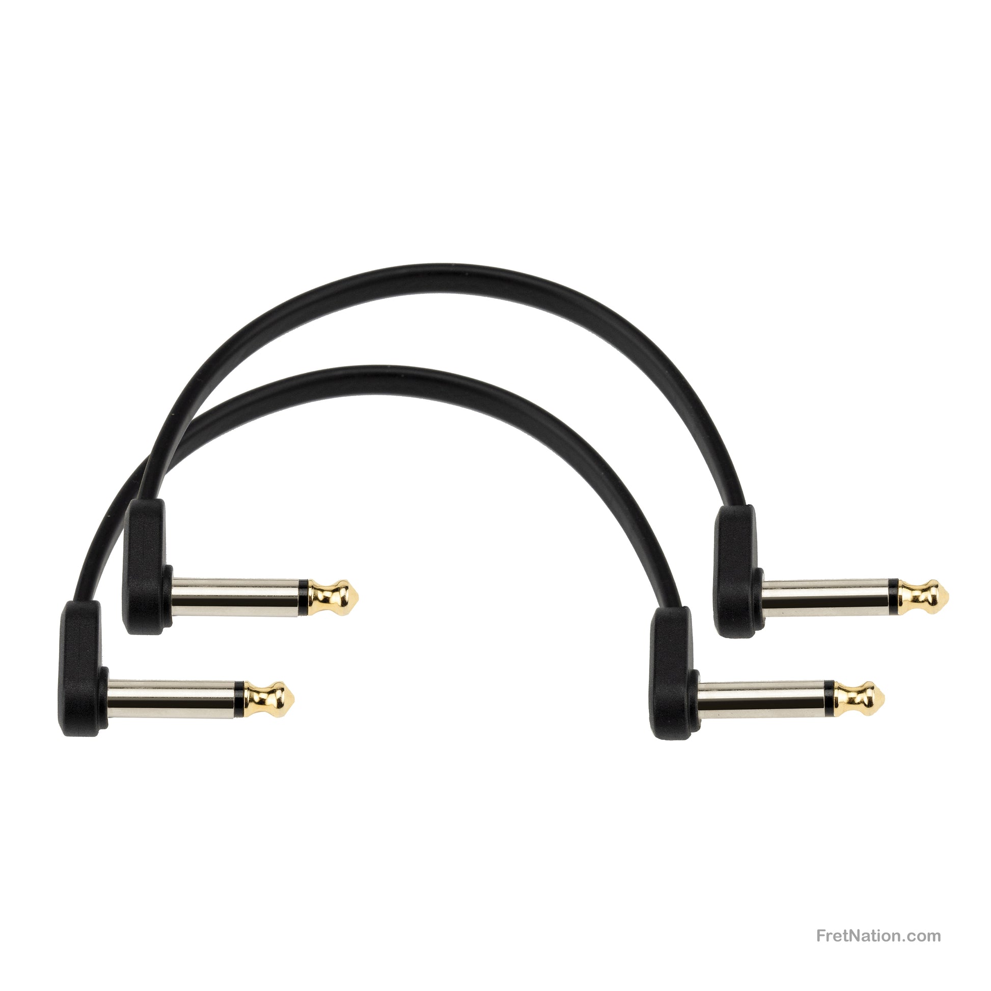 D'Addario D'Addario Custom Series Offset Right Angle Flat Instrument Patch Cable Twin Pack 06-Inch 1/4" - PW-FPRR-206OS