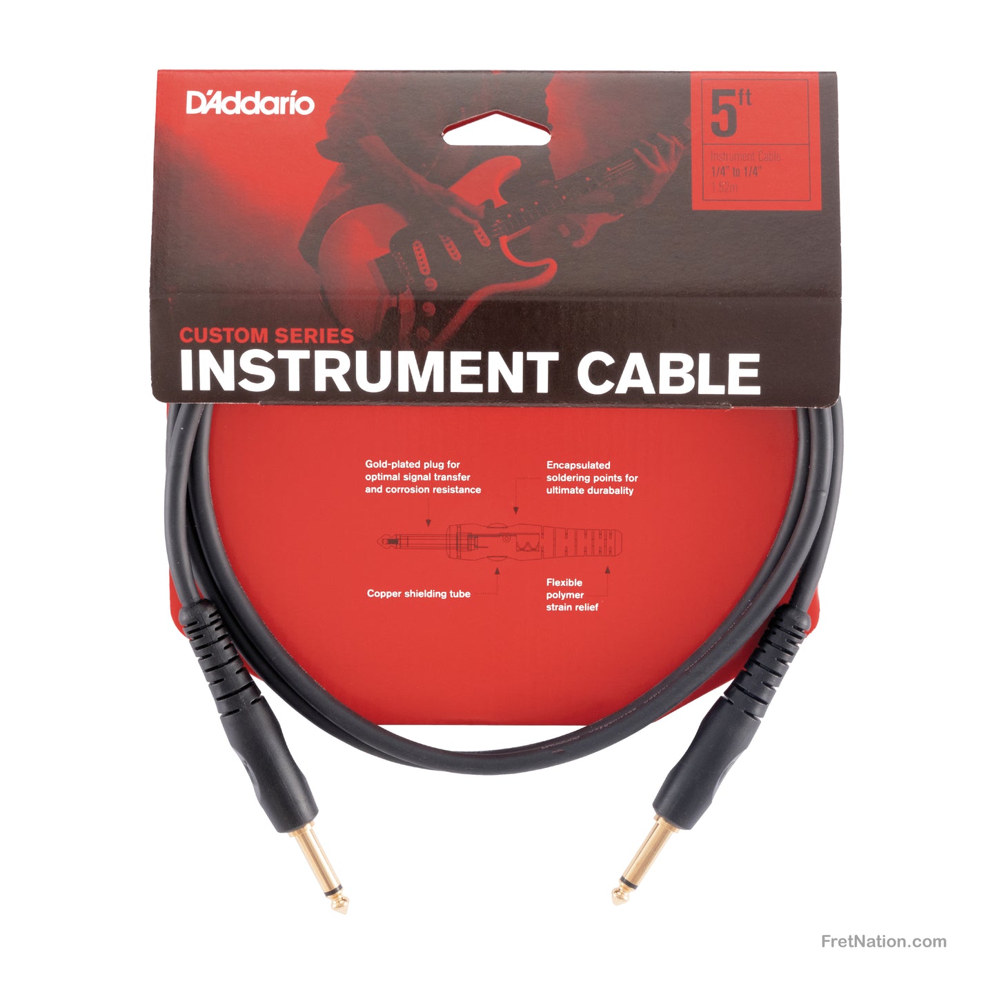 D'Addario D'Addario Custom Series Instrument Cable 05-Foot 1/4" - PW-G-05