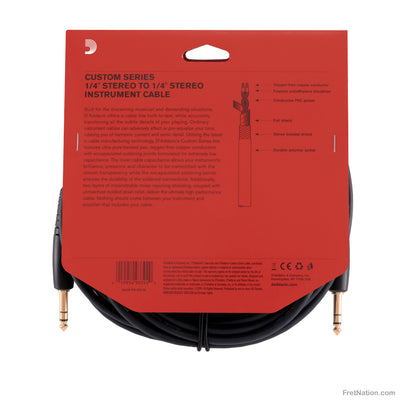 D'Addario D'Addario Custom Series Instrument Cable Stereo 25-Foot 1/4" - PW-GS-25