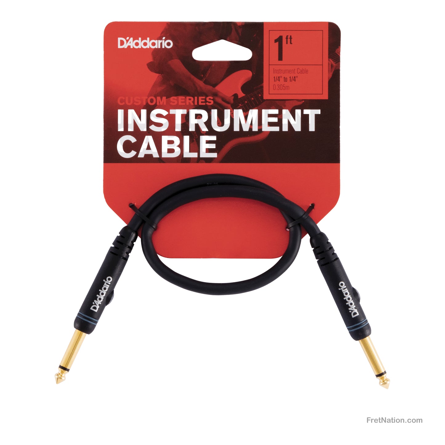 D'Addario D'Addario Custom Series Instrument Patch Cable 01-Foot 1/4" - PW-PC-01