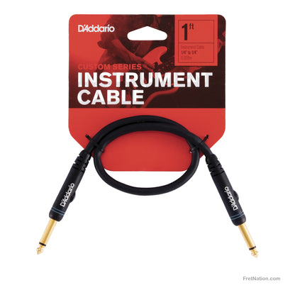 D'Addario D'Addario Custom Series Instrument Patch Cable 01-Foot 1/4" - PW-PC-01