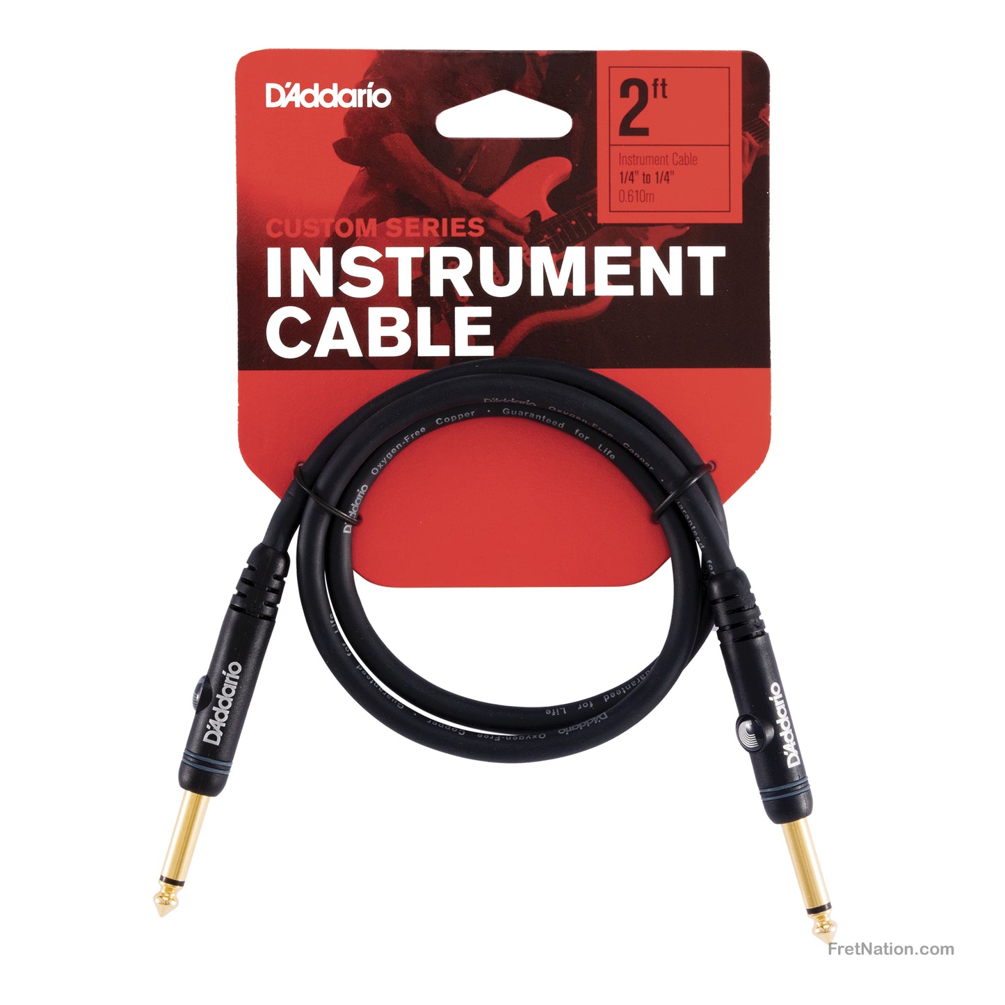 D'Addario D'Addario Custom Series Instrument Patch Cable 02-Foot 1/4" - PW-PC-02