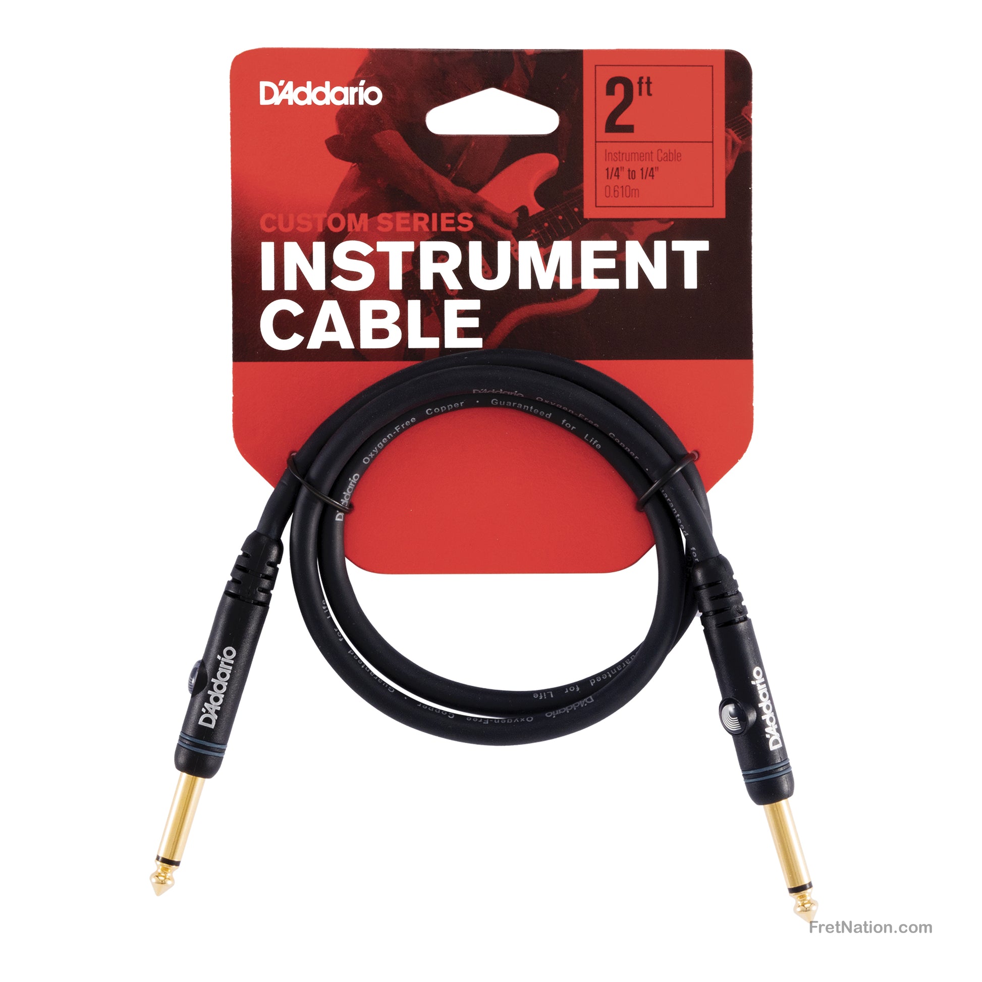 D'Addario D'Addario Custom Series Instrument Patch Cable 02-Foot 1/4" - PW-PC-02