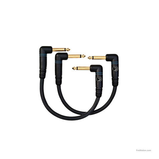D'Addario D'Addario Custom Series Instrument Patch Cable Twin Pack 06-Inch 1/4" - PW-PRA-205