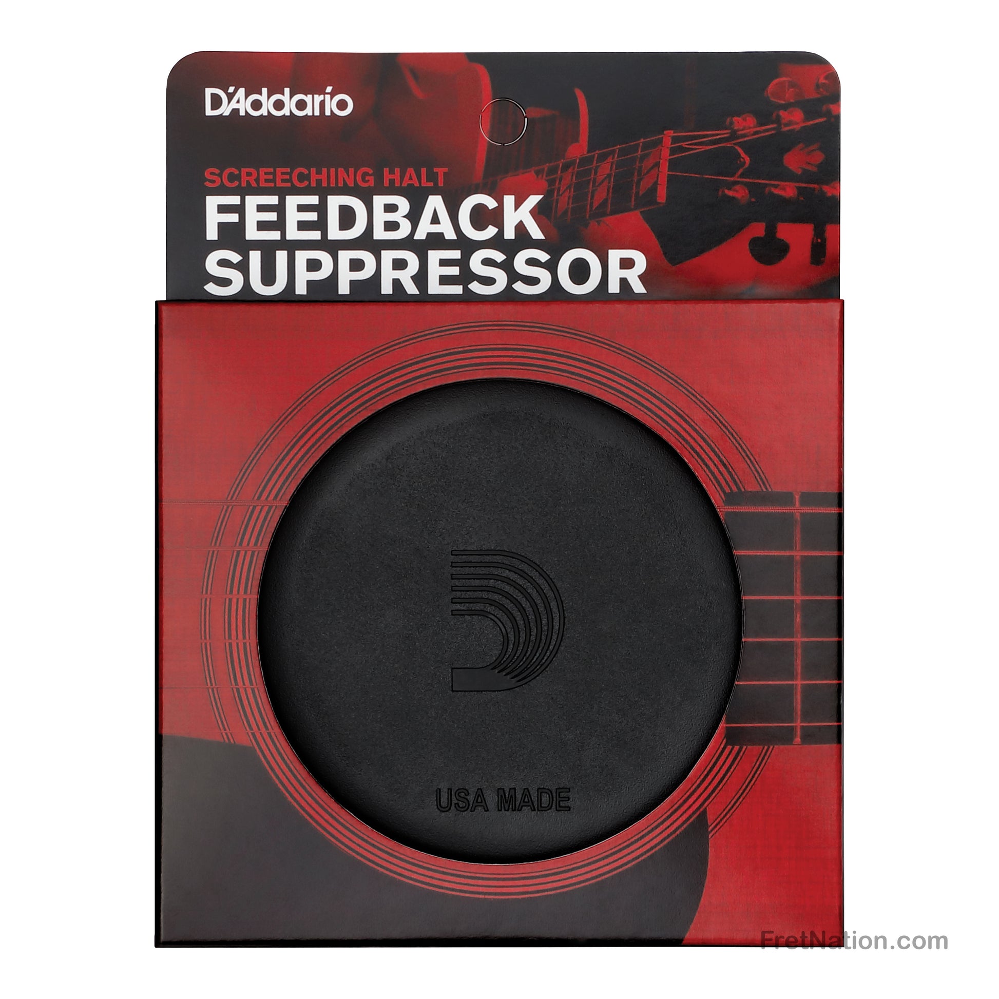 D'Addario D'Addario Screeching Halt Sound Hole Cover for Acoustic Guitar Large Black - PW-SH-01