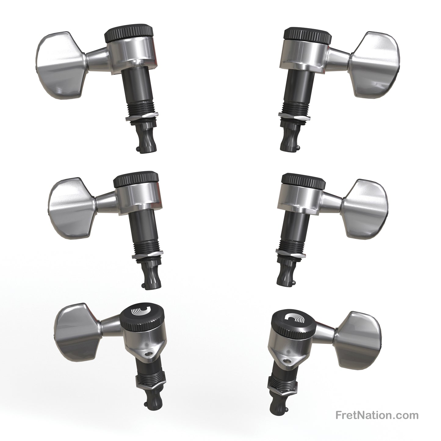 D'Addario D'Addario Auto-Trim Locking Tuning Machines 03+03 Setup Chrome - PWAT-331L