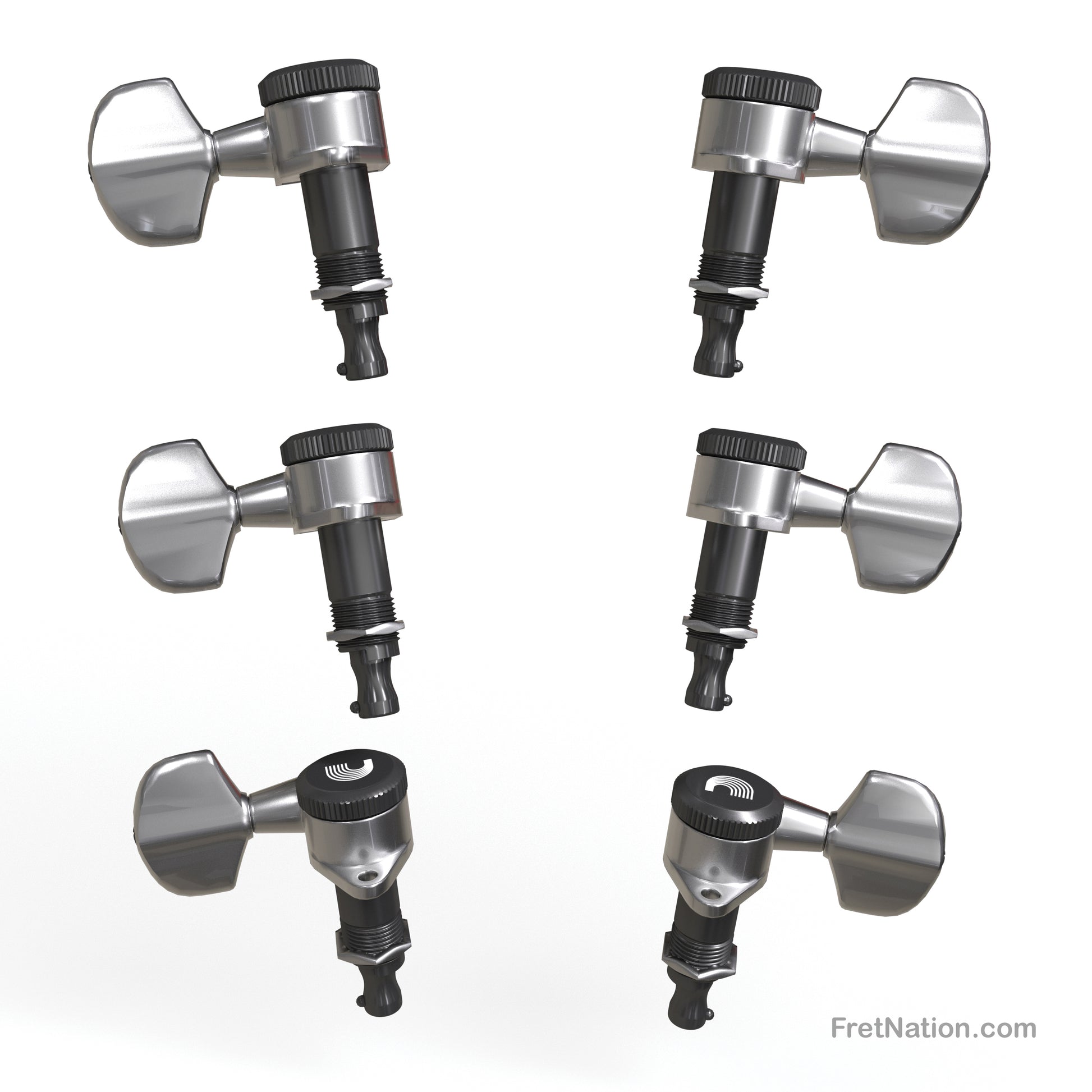 D'Addario D'Addario Auto-Trim Locking Tuning Machines 03+03 Setup Chrome - PWAT-331L