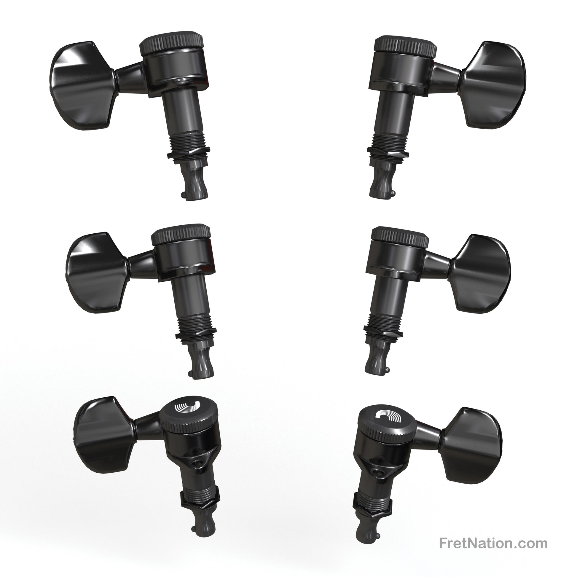 D'Addario D'Addario Auto-Trim Locking Tuning Machines 03+03 Setup Black - PWAT-332L