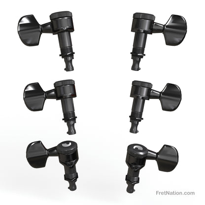 D'Addario D'Addario Auto-Trim Locking Tuning Machines 03+03 Setup Black - PWAT-332L