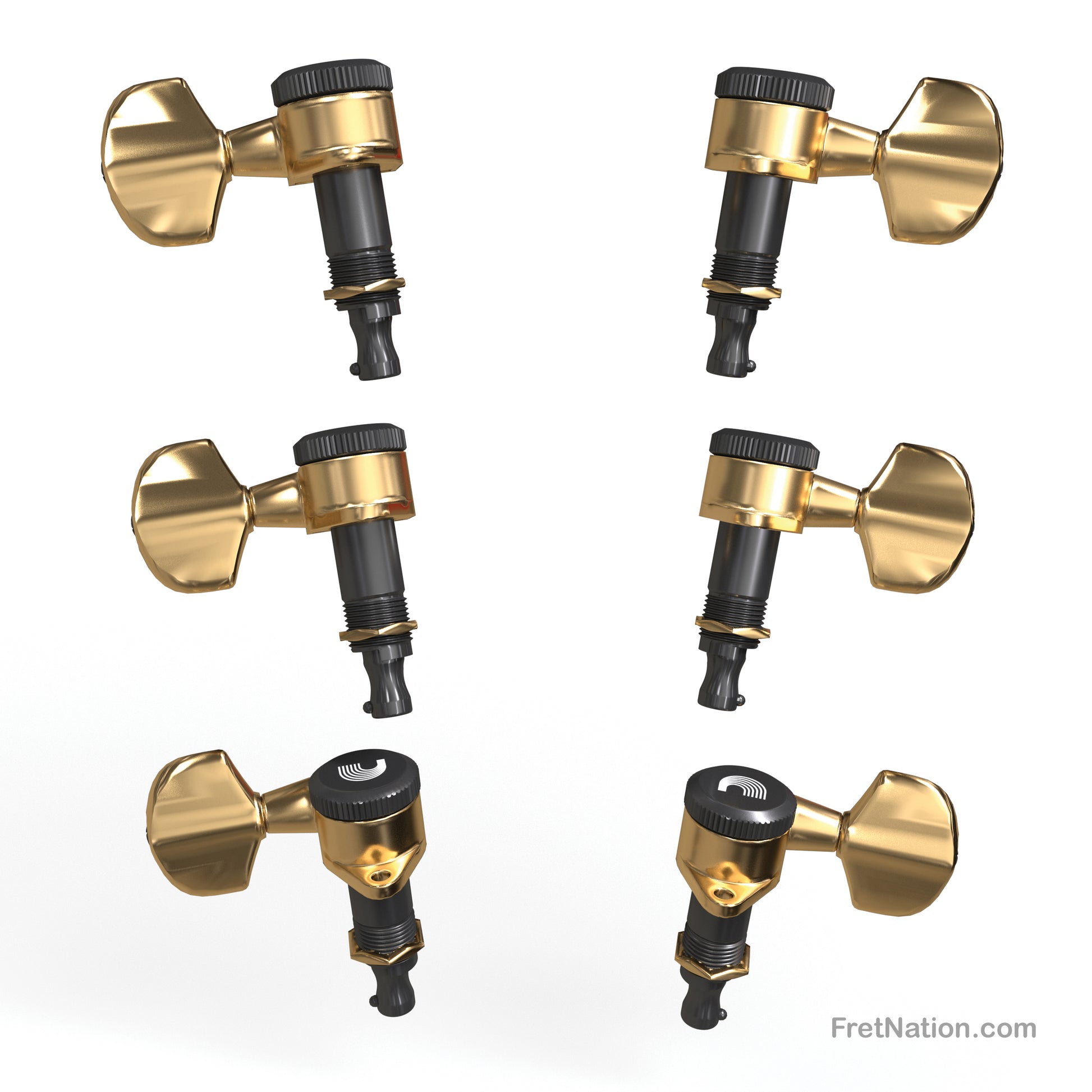 D'Addario D'Addario Auto-Trim Locking Tuning Machines 03+03 Setup Gold - PWAT-333L