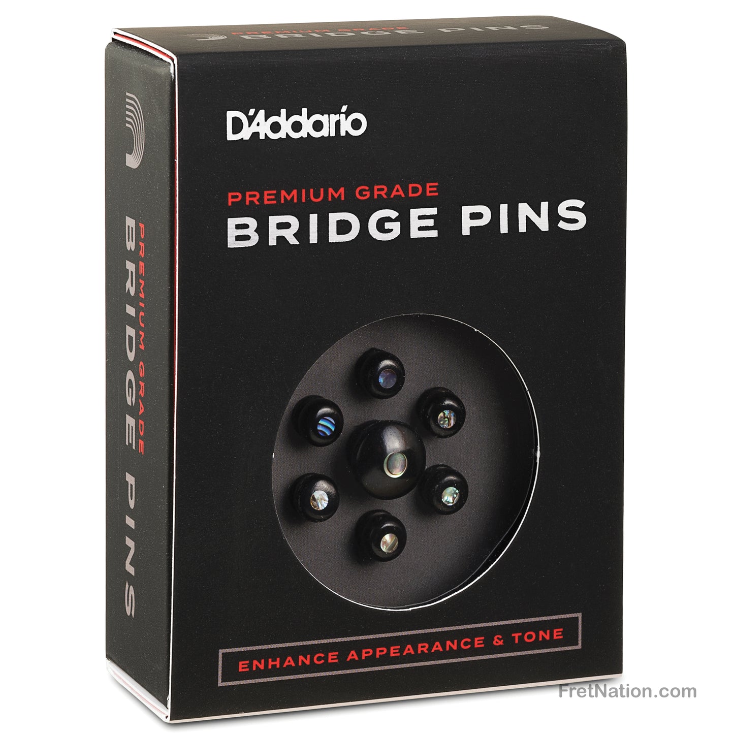 D'Addario D'Addario Ebony Bridge Pins with End Pin Set Abalone Inlay - PWPS2
