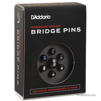 D'Addario D'Addario Ebony Bridge Pins with End Pin Set Abalone Inlay - PWPS2