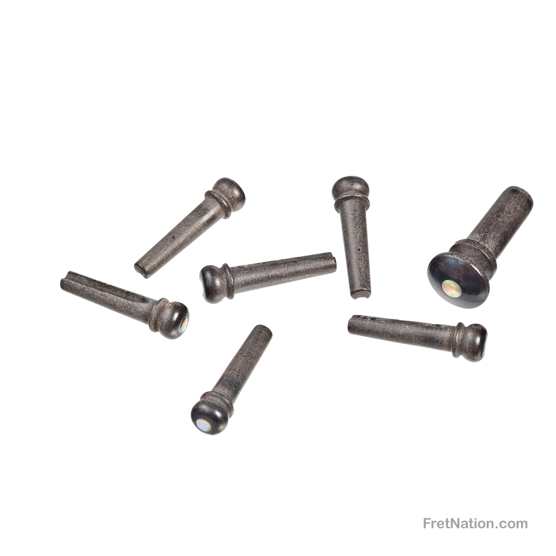 D'Addario D'Addario Ebony Bridge Pins with End Pin Set Abalone Inlay - PWPS2