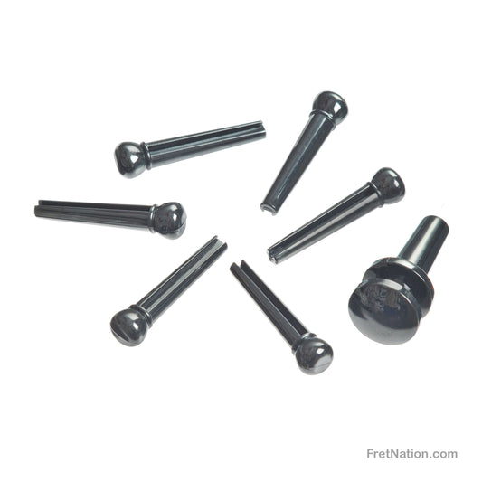 D'Addario D'Addario Injected Molded Bridge Pins with End Pin 07-pack Ebony - PWPS9