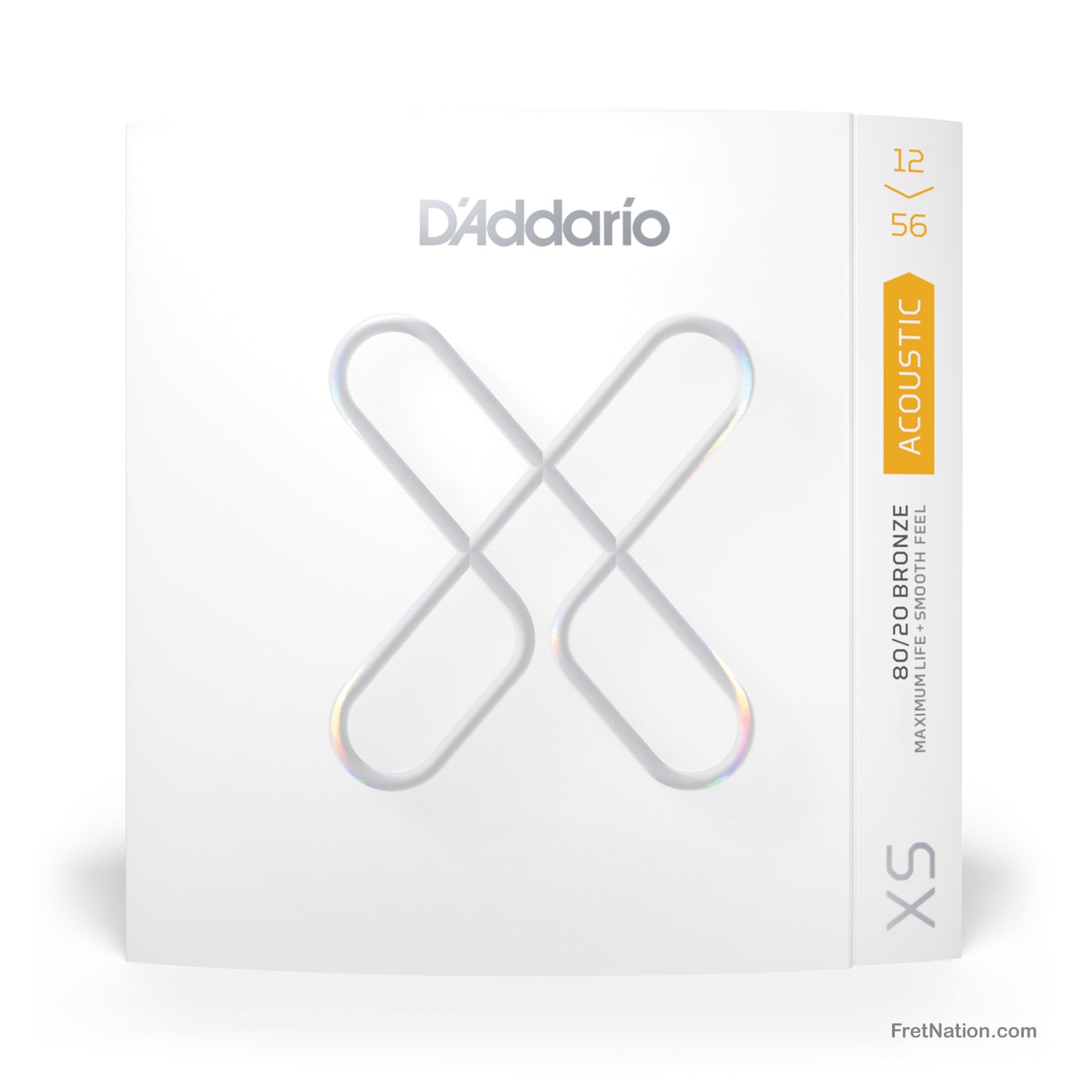 D'Addario D'Addario XS Coated 80/20 Bronze Acoustic Guitar Strings - 6-String 12-56 Light Medium XSABR1256