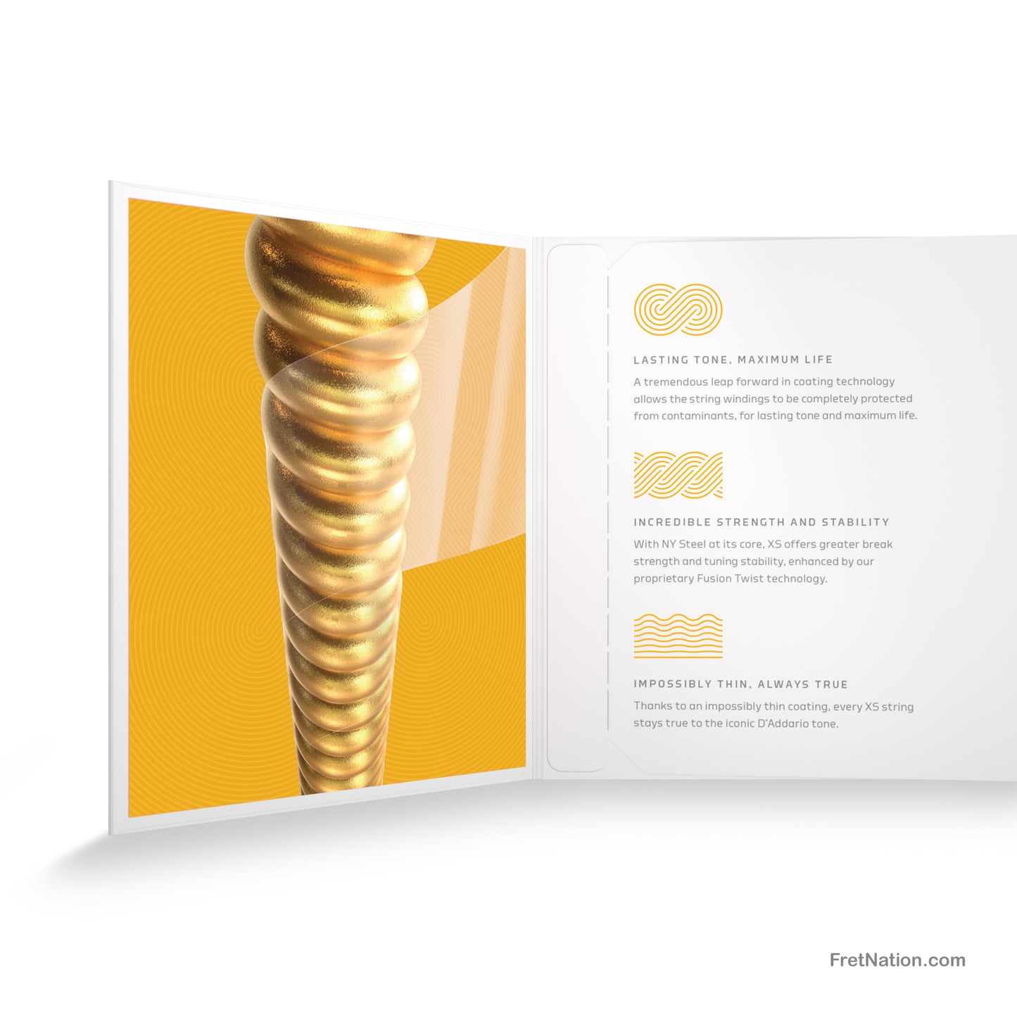 D'Addario D'Addario XS Coated 80/20 Bronze Acoustic Guitar Strings - 6-String 12-56 Light Medium XSABR1256