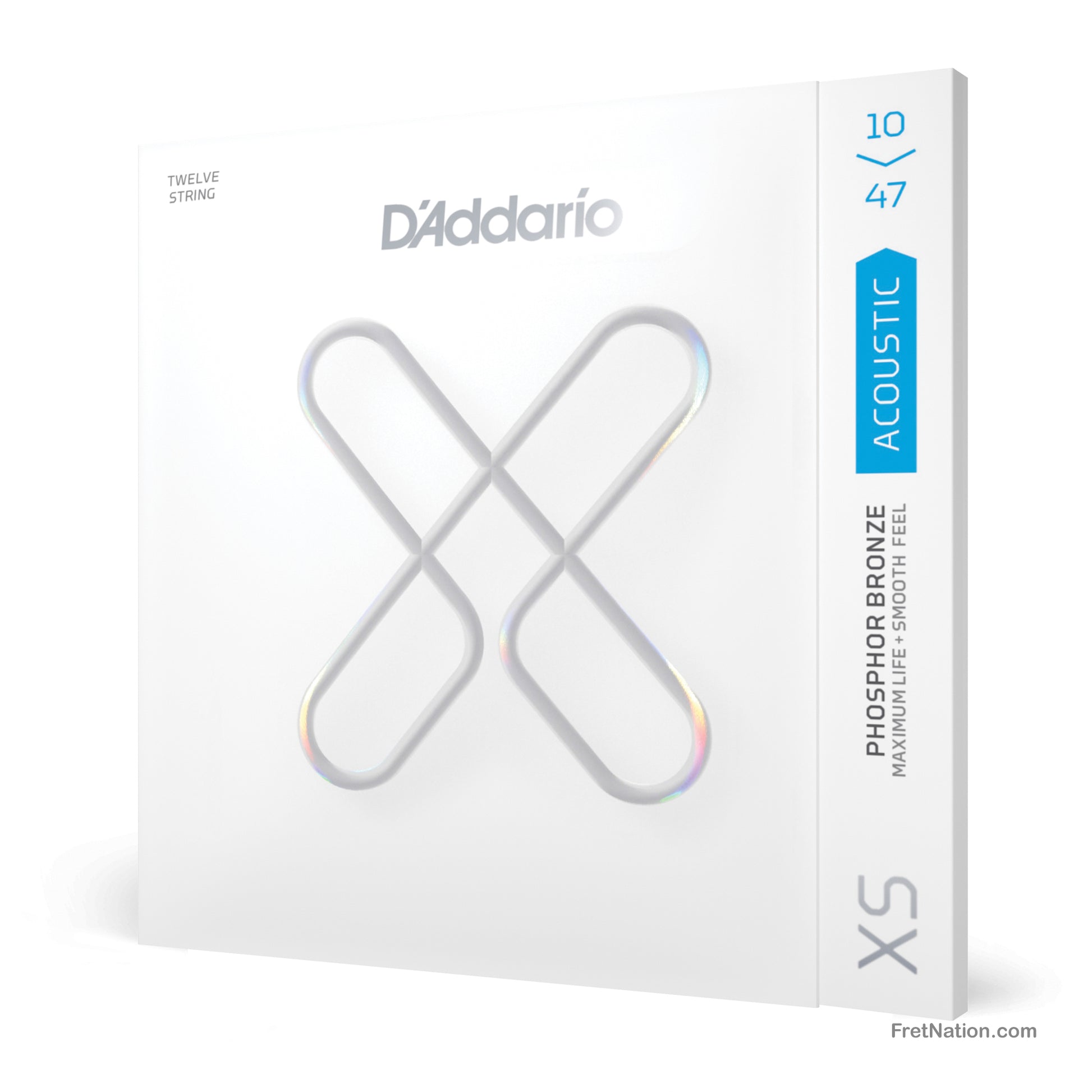 D'Addario D'Addario XS Coated Phosphor Bronze Acoustic Guitar Strings - 12-String 10-47 Light XSAPB1047-12