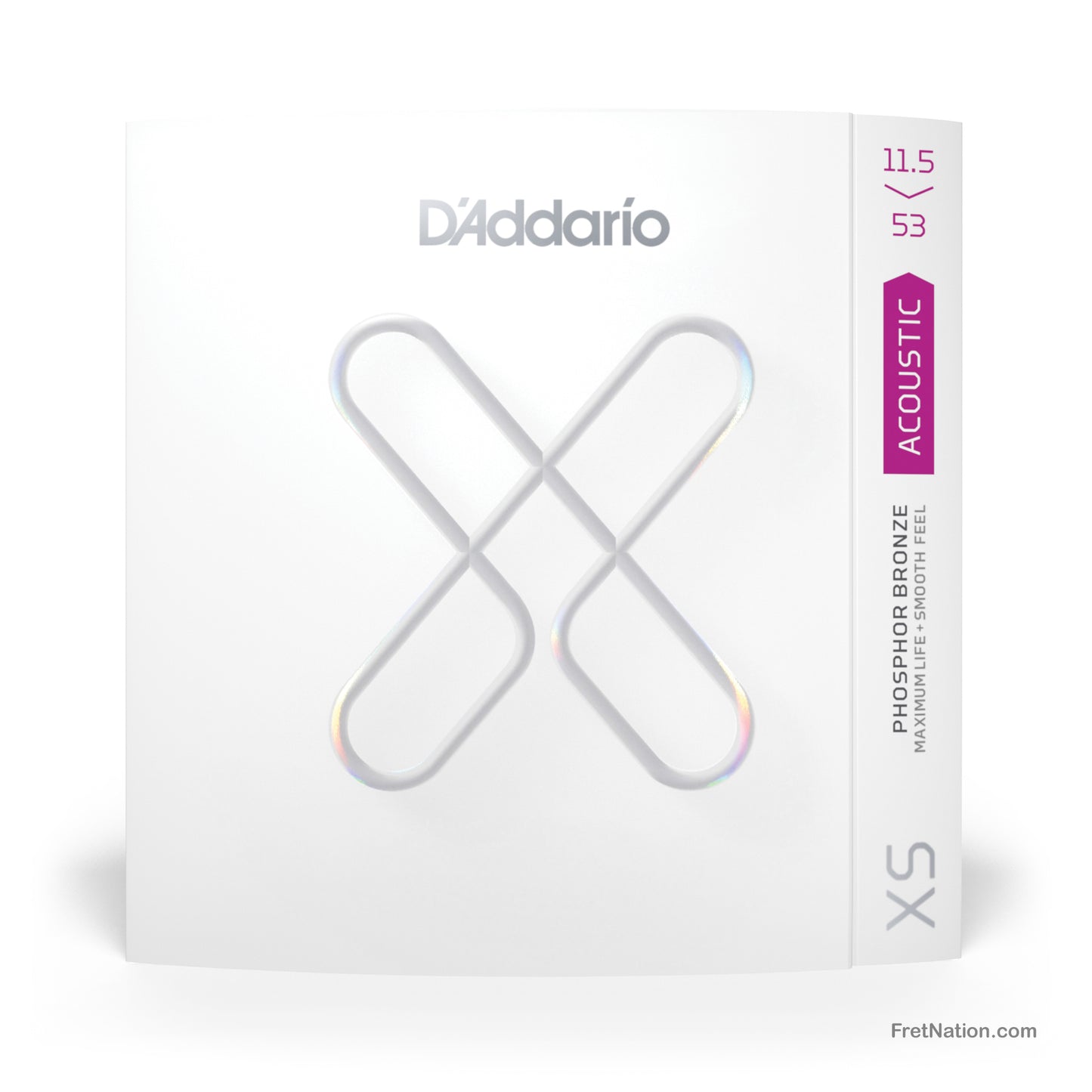 D'Addario D'Addario XS Coated Phosphor Bronze Acoustic Guitar Strings - 6-String 11.5-53 Custom Light Plus XSAPB11553