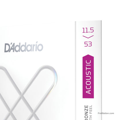 D'Addario D'Addario XS Coated Phosphor Bronze Acoustic Guitar Strings - 6-String 11.5-53 Custom Light Plus XSAPB11553