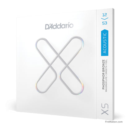 D'Addario D'Addario XS Coated Phosphor Bronze Acoustic Guitar Strings - 6-String 12-53 Light XSAPB1253