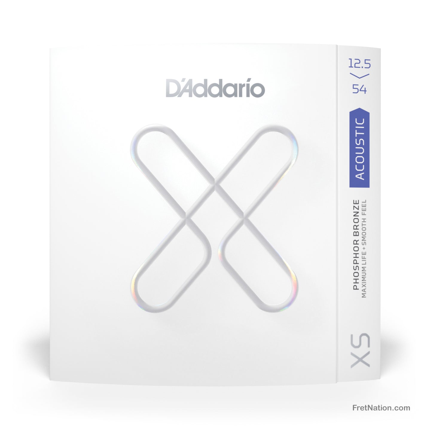 D'Addario D'Addario XS Coated Phosphor Bronze Acoustic Guitar Strings - 6-String 12.5-54 Light Plus XSAPB12554