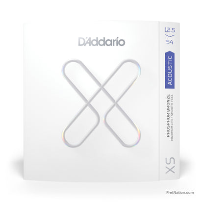 D'Addario D'Addario XS Coated Phosphor Bronze Acoustic Guitar Strings - 6-String 12.5-54 Light Plus XSAPB12554