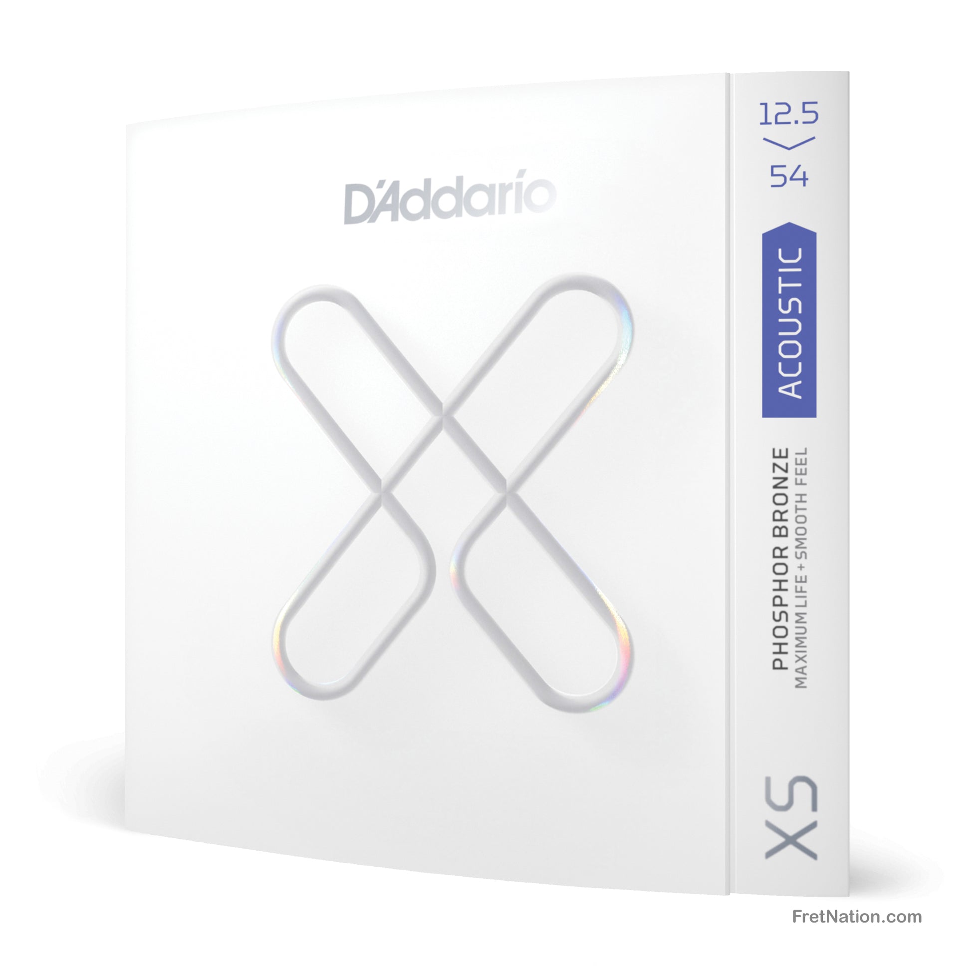 D'Addario D'Addario XS Coated Phosphor Bronze Acoustic Guitar Strings - 6-String 12.5-54 Light Plus XSAPB12554