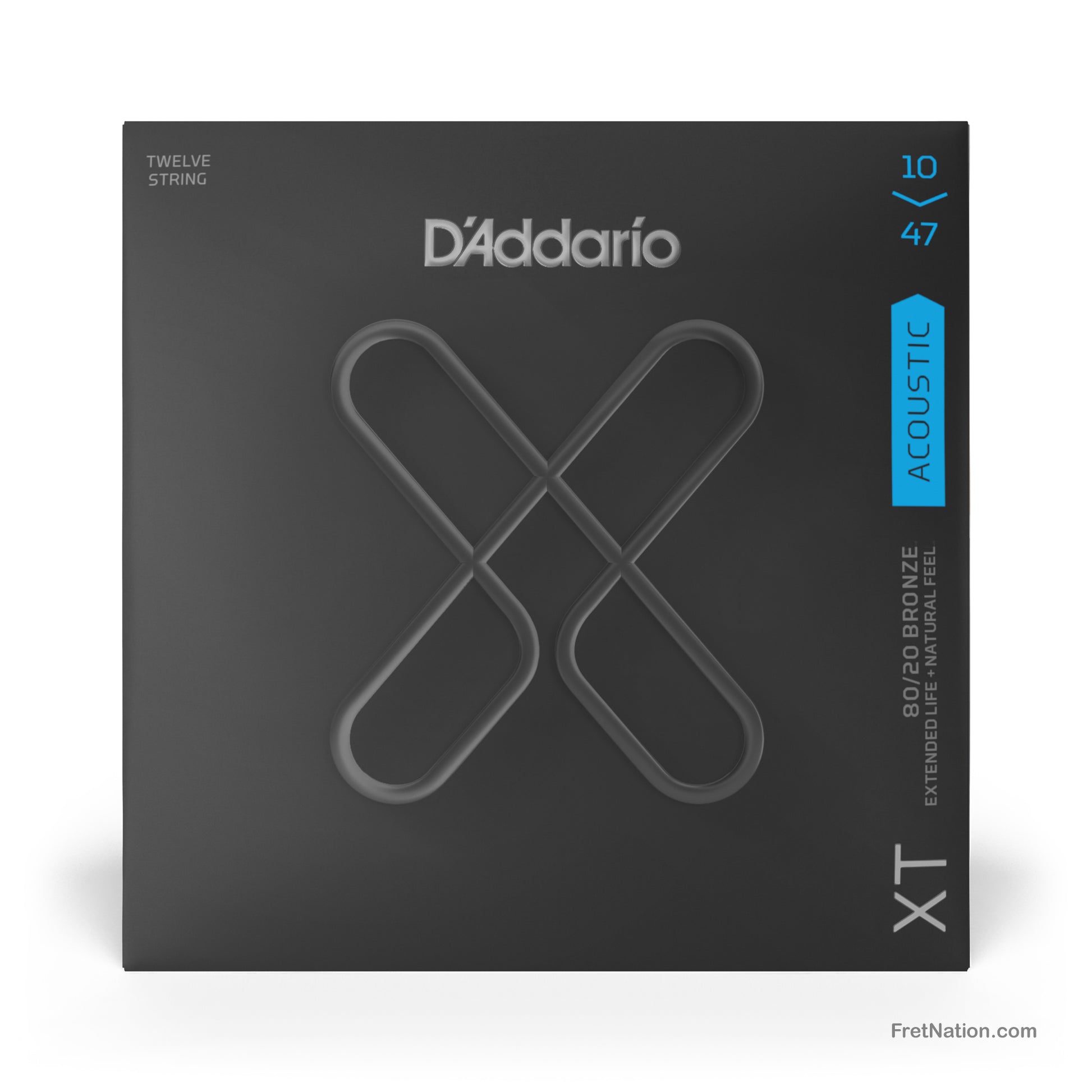 D'Addario D'Addario XT Coated 80/20 Bronze Acoustic Guitar Strings - 12-String 10-47 Medium XTABR1047-12